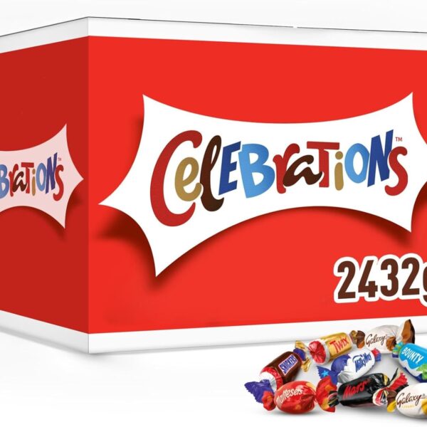 Celebrations Bulk Chocolate Box, 2.4kg, Assorted Chocolates Gift Box with Mini Christmas Chocolate Bars & Biscuits