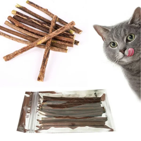 Teaser Cat Snack Toy Natural Silvervine Ball Catnip Pet Cat Toy Molar Toothpaste Branch Cleaning Teeth Cat Pet Supplies