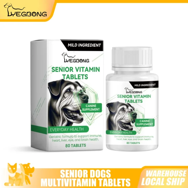 Dog Multivitamin Tablets Nutrition Promote Pet Metabolism Boosting Immunity Keep Healthy Vitamins Supplement 80 Tablets Pet Care