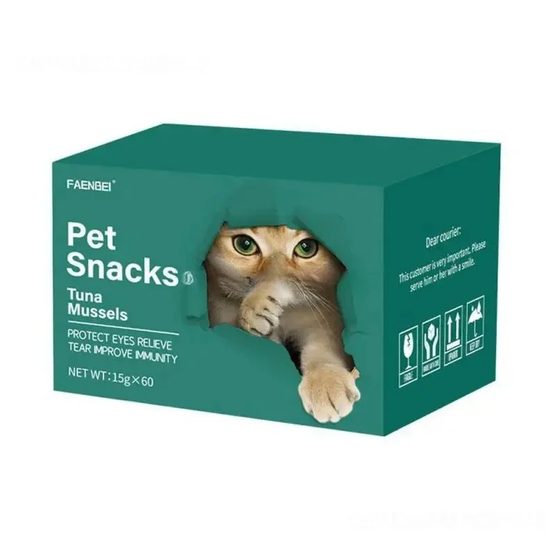 kf-S6e323cf36e5644e8ae782218ee447a96G Faenbei Cat Snack Appropriate For All Ages Nutritious Snack Delicious Best Cat Snack Wholesome Bulk Box Cat Food Pet Food - Image 1