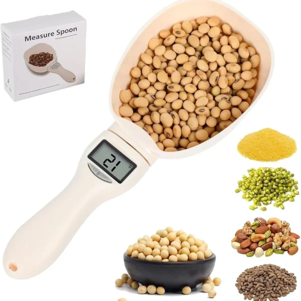 Pet Food Scale LCD Electronic Precision Weighing Tool Dog Cat Feeding Food Measuring Spoon Digital Display Kitchen Scale