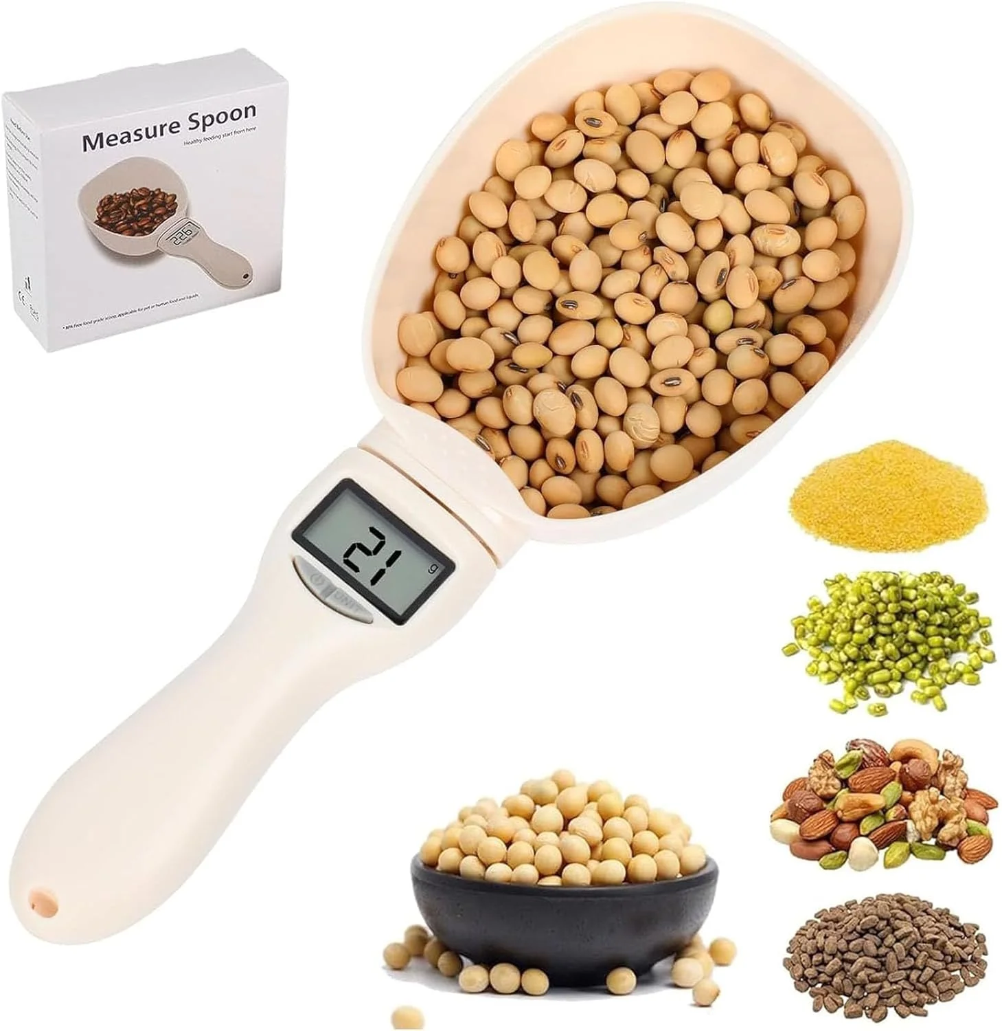 kf-S94f21659fa254f97997c78b875f938c9f Pet Food Scale LCD Electronic Precision Weighing Tool Dog Cat Feeding Food Measuring Spoon Digital Display Kitchen Scale - Image 1