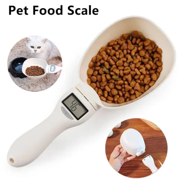 Food Scale Pet Measuring Scoop LCD Electronic Precision Weighing Tool Dog Cat Feeding Digital Spoon Scale Display Kitchen Scale